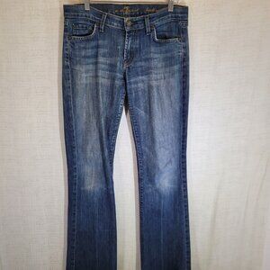 7 For All Mankind Bootcut Jeans Womens Size 29 Embellished Medallion Pocket Dark